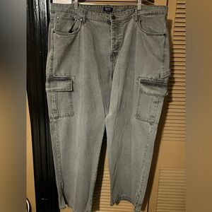 BoohooMAN Gray Buttoned Pants